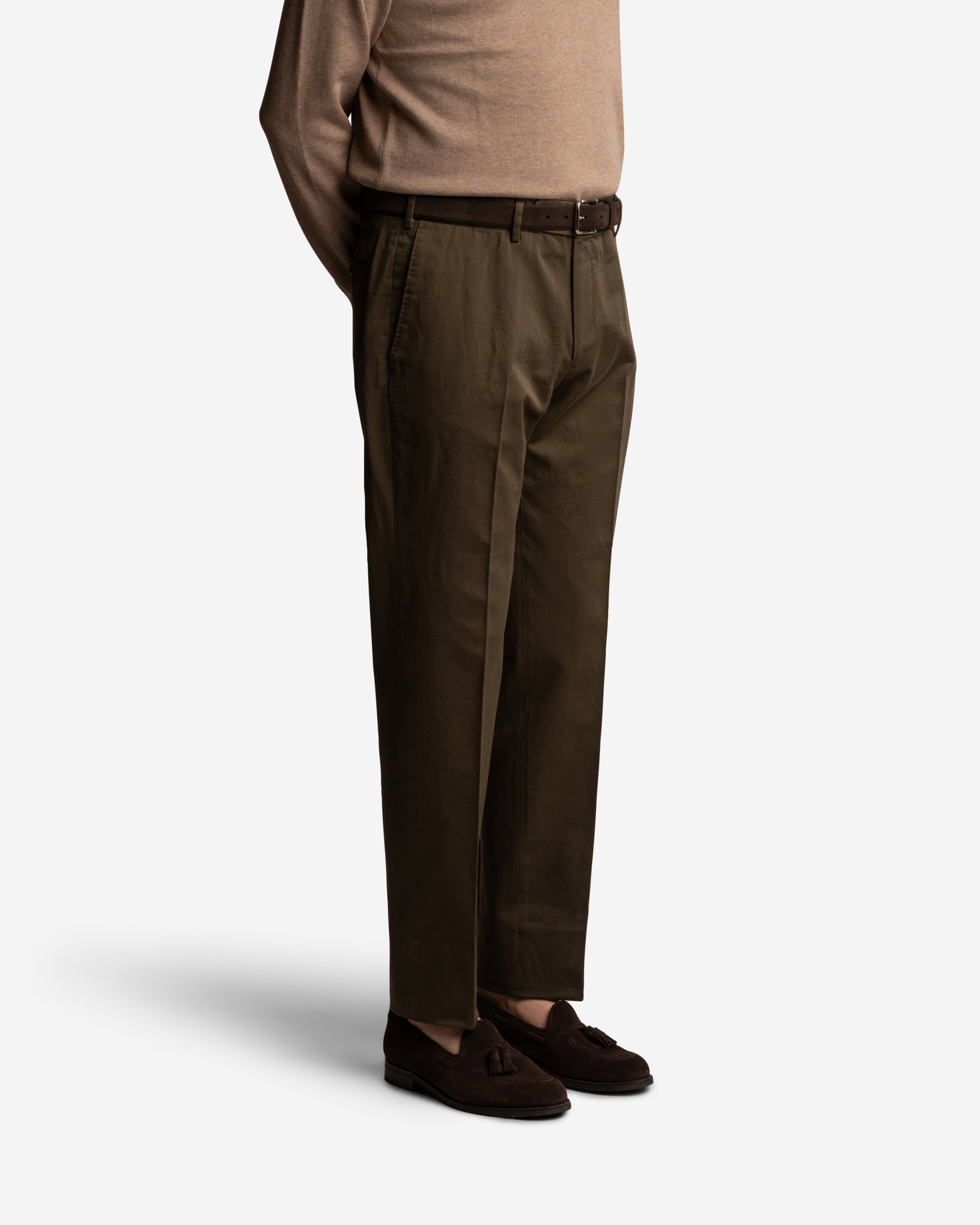 Washed Sport Chino Olive - Trousers - Cavour